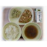 6月8日（火）　麻婆豆腐　棒々鶏サラダ　もずくスープ
