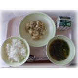 １０月２５日（火）　マーボ豆腐、中華スープ