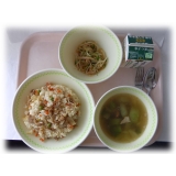 ３月１４日（火）　焼豚チャーハン　チンゲンサイのスープ　中華サラダ