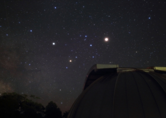 2016年6月2日撮影の火星・土星・アンタレス