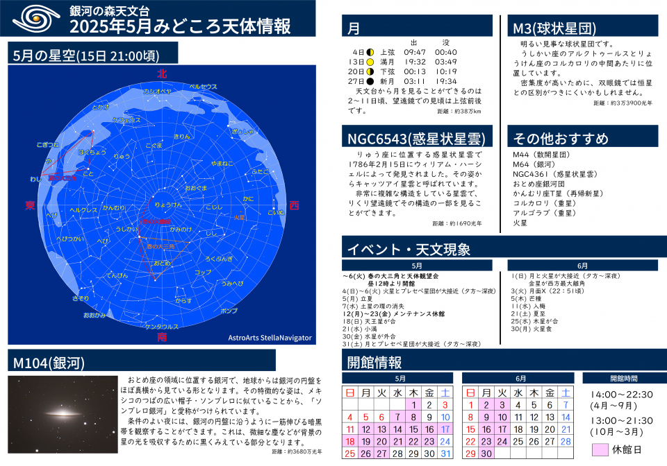 2025年5月 みどころ天体情報