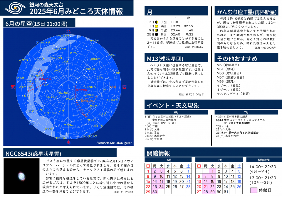 2025年6月 みどころ天体情報