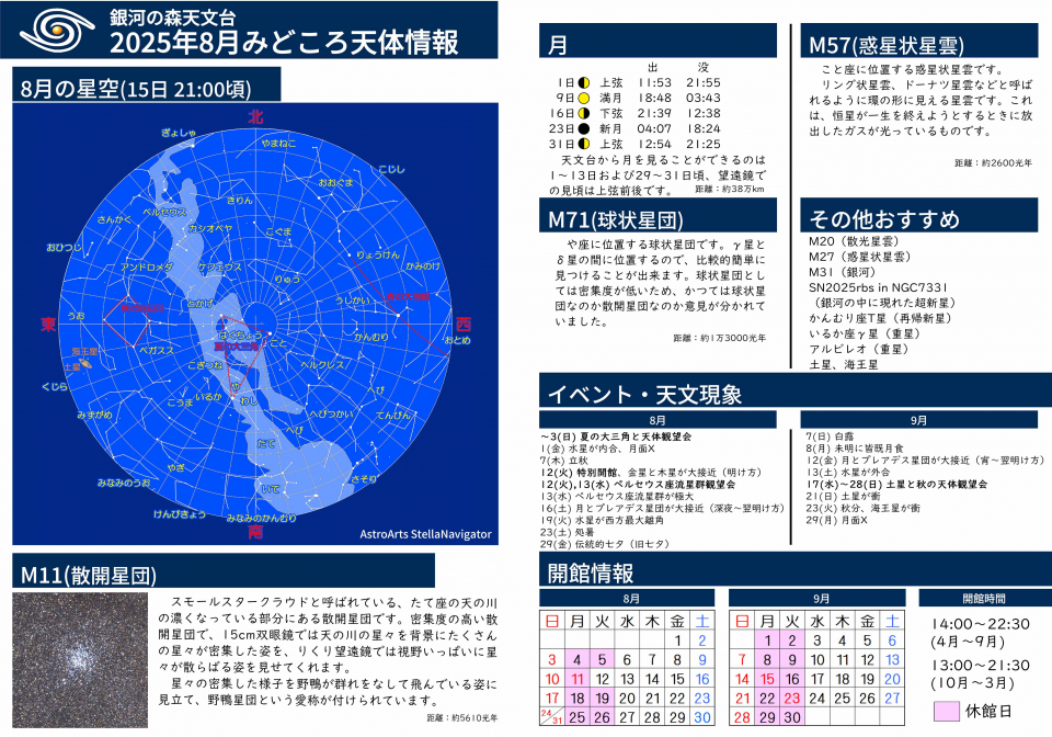 2025年8月 みどころ天体情報