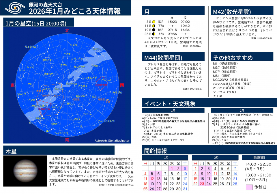 2026年1月 みどころ天体情報