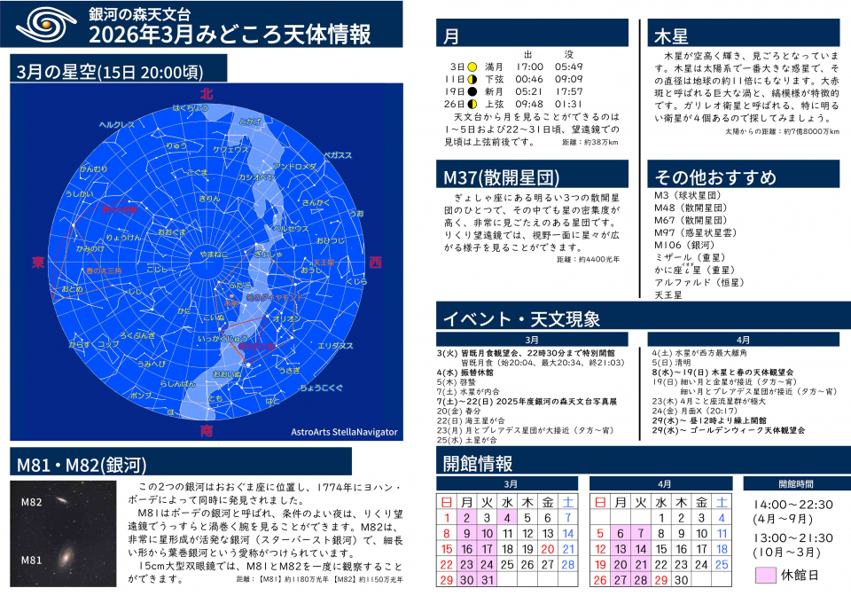 2026年3月 みどころ天体情報