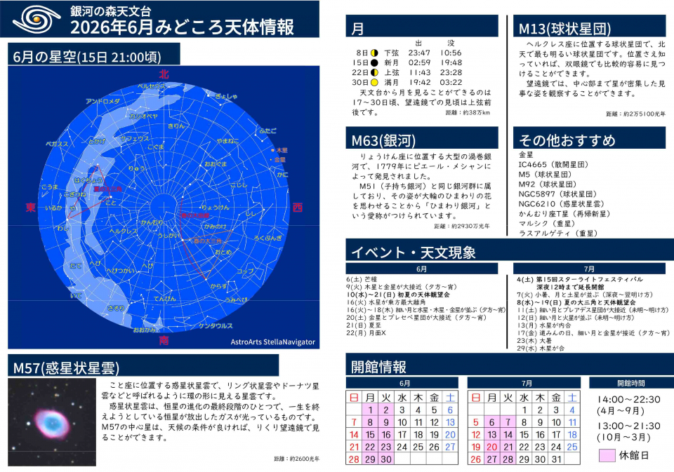 2026年6月 みどころ天体情報