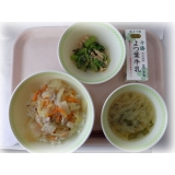 11月17日（金）　あさりあんかけ丼　小松菜とささみのごま和え