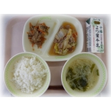 12月5日（火）　豚と白菜の煮物　あさりの佃煮