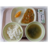 6月19日（火）　八宝菜　わかめスープ　オレンジ