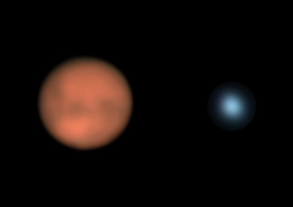 今年大接近した火星と、見ごろを迎える海王星