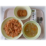 7月5日（金）　チキンライス　ジュリアンスープ　豆腐ナゲット