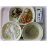 1月19日（火）　八宝菜　ひじきのサラダ　春雨スープ