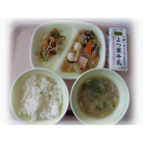 10月12日（火）　八宝菜　もずくサラダ　ねぎごまスープ