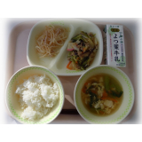 1月18日（火）　八宝菜　春雨サラダ　中華スープ