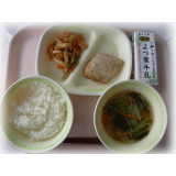 4月12日（火）　鰆の味噌ゆうあん焼き　ふきの油炒め　すまし汁