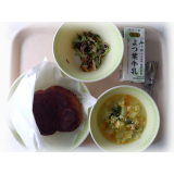 6月1日（水）　揚げパン・ココア　ひじきのサラダ　ふわふわスープ