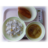 9月9日（金）　栗ご飯　白身魚のフライ　さつま汁