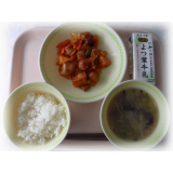 5月15日（月）肉団子と野菜の甘酢炒め　ねぎごまスープ　