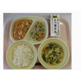 6月24日（月）　厚揚げと野菜のチリソース　枝豆サラダ　中華スープ