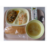 7月3日（水）ビビンパン　大根ツナサラダ　大豆とウインナーのスープ