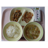 8月6日（火）　豚のコーンみそ焼き　切干大根の中華炒め　白菜のみそ汁