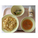 10月11日（金）　焼き豚チャーハン　もやしのナムル　春雨スープ