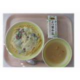 2月27日（木）　小松菜クリームスパゲティ　ジャーマンスープ