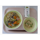 8月21日（木）　あんかけ焼きそば　ピーマンとささみのごま和え