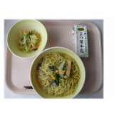 7月2日（木）　みそバターコーンラーメン　野菜の甘酢和え