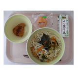7月9日（木）　あさりうどん　かぼちゃフライ　冷凍みかん