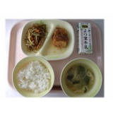 7月13日（月）　さばの竜田揚げねぎソース　豚肉と昆布の炒め煮
