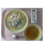 9月3日（木）　チキンのみそクリームパスタ　ジュリアンスープ